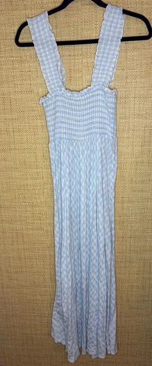 Petal & Pup Blue Gingham Smocked Ruffle Maxi Dress‎ Womens Size 4 US 8 AU thumbnail 1