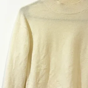 Quince Cashmere‎ Cream Mock Neck Thin Knit Sweater Size XS thumbnail 2