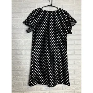 Uncle Frank‎ Polka Dot Dress Womens Small Black White Excellent Flutter Sleeve thumbnail 5