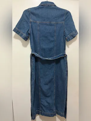 Sanctuary Evereve Alma Denim Midi Dress In Blue XS NWT thumbnail 7
