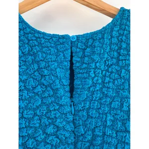 Anthropologie Blue Textured Mini Shift Dress Sleeveless Small thumbnail 6
