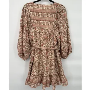 Cleobella Vivian Floral Organic Cotton Mini Blouson Dress Large Boho Cottagecore thumbnail 3