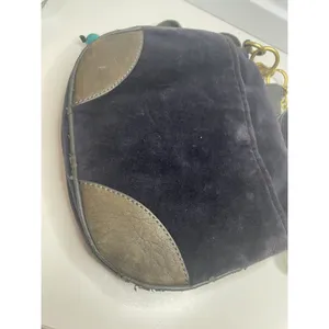 Vintage Juicy Couture Navy Velour Crossbody Bag “love your couture” thumbnail 7