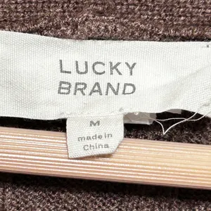 Lucky Brand Cottage Academia Sweater Dress M Brown Cable Knit Coastal Cowgirl thumbnail 5