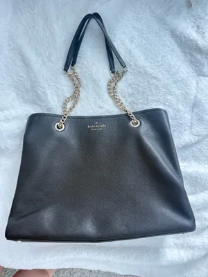 Kate Spade Tote Bag Leather Black New York thumbnail 3