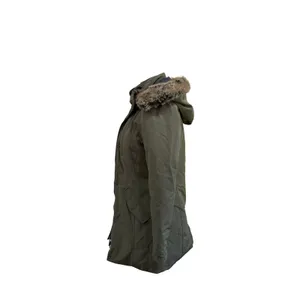 Barbour Elper Waterproof Parka Jacket Olive Green Faux Fur Hood US 4 thumbnail 2