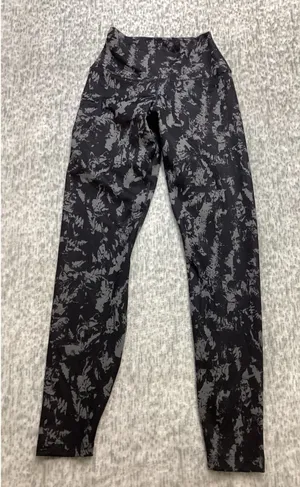 Nike One Dri-FIT Leggings Womens XS Black Grey Abstract Camo High‎ Waist NWOT thumbnail 1