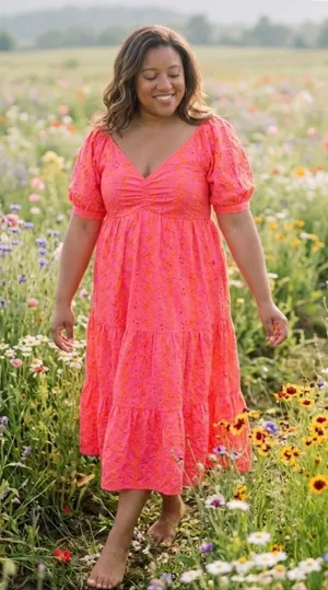 NWT Lilly Pulitzer Kina Midi in Pink Isle Psychedelic Swirl Eyelet Dress 8 $268 thumbnail 1