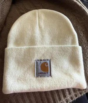 Carhartt White Knit Beanie Hat thumbnail 1