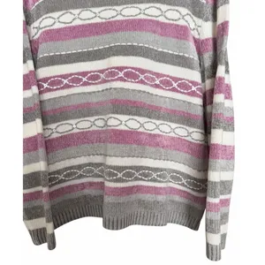 Alfred Dunner Acrylic Striped‎ Pullover Sweater Pink Women's Size Large thumbnail 5