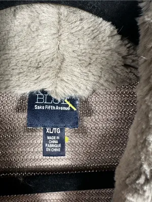 Saks 5th Avenue S95. Blue Women's Faux Shearling Open Front Jacket thumbnail 4