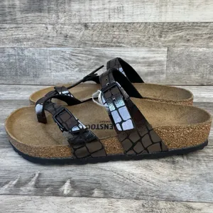 Birkenstock Mayari Microfiber Gator Gleam Copper Sandal Women Size 8 New thumbnail 2
