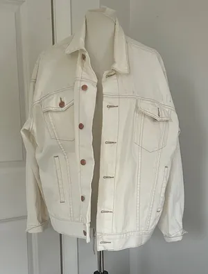 Free People Off-White Denim Jacket thumbnail 1