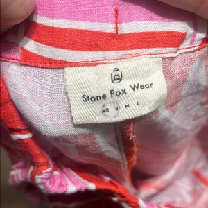 Stone Fox Swim Gita Wide Leg Linen Pant Pink Curacao XS/S‎ thumbnail 6