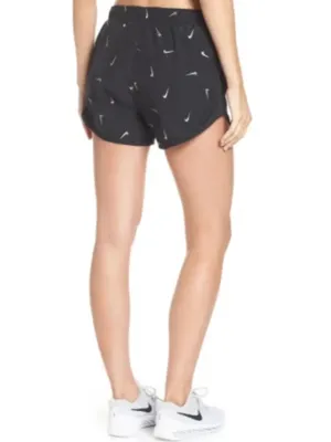 Nike Logo Tempo Running Shorts Sz Medium Black and Silver Brief-Lined thumbnail 2