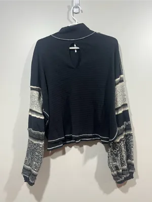 Free People Black Northern Lights Mock Neck Top Size Small thumbnail 6