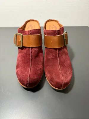 KORK-EASE Shanaya Burgundy Suede Clog Mules thumbnail 3