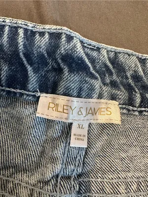 Riley & James Extra Wide Leg Baggy Y2K Wing Pocket Jeans SzXL Indie Punk Grunge. thumbnail 11