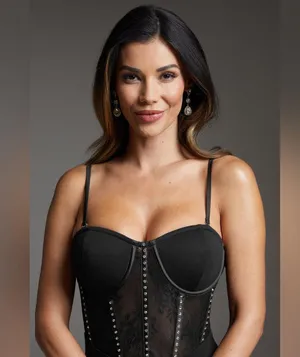 Nwt Bebe Corset Midi Dress Embellished With Crystals By Swarovski thumbnail 5