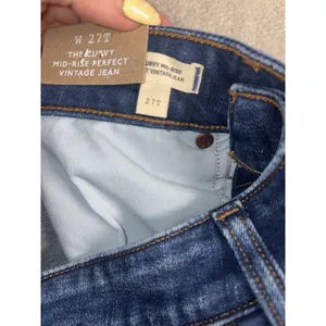 Madewell NWT Womens 27T Curvy Perfect Vintage Jeans Mid Rise Blue thumbnail 8