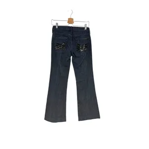 7 For All Mankind‎ Dojo Bootcut Flare Jeans Patent Lattice Pockets 26 Dark Wash thumbnail 5