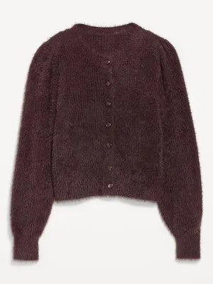 Old Navy eyelash crop cardigan sweater Purple thumbnail 2