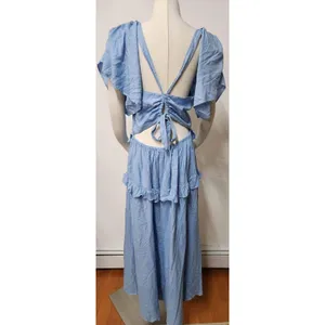 Anthropologie Tiered Ruffled Maxi Dress Size L thumbnail 7