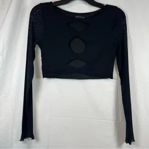White Fox Boutique Real Thing long sleeves crop SZ M thumbnail 2