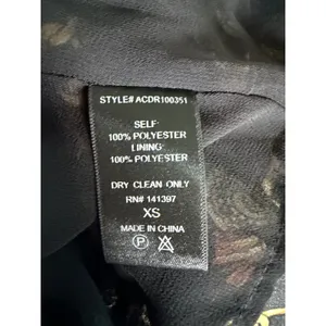 ASTR the Label Chain Print Faux Wrap Mini Dress XS Black Gold V Neck thumbnail 8