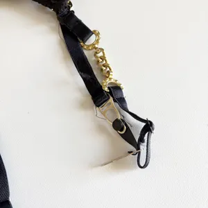 Vintage Womens Black Satin Chain Link Garter Belt Bondage Rave Goth Punk Corset thumbnail 2