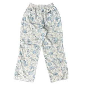 Beau Dawson Blue White Floral Linen Blend Wide Leg Tie Front Pants size L 10 12 thumbnail 8