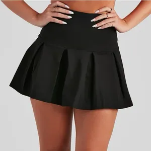 Dolls Kill French Kiss black pleated mini skirt with shorts thumbnail 1