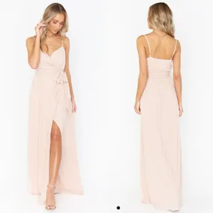 Show Me Your Mumu‎ Liz Maxi Dress Strappy Wrap Dusty Blush Crisp Pink NWT XS thumbnail 2