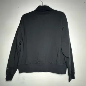 Calia Womens Mock Neck Sweatshirt Black Relaxed Fit Boxy Fleece‎ Pullover Medium thumbnail 2