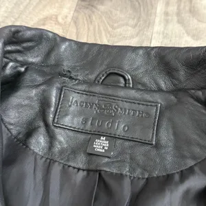 Vintage Jaclyn Smith retro y2k black Leather Blazer Jacket thumbnail 2