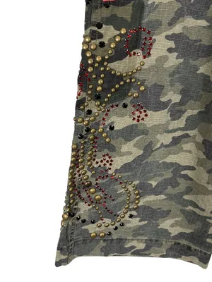 Vintage True Rebel Y2k Low Rise Embellished Cargo Shorts Size Large thumbnail 12