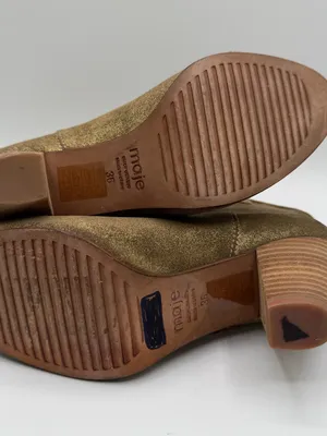 Maje Jaune Gold Metallic Suede Western Ankle Boots Tassel EU 36 US 5.5 thumbnail 7