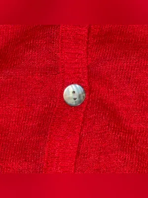 DKNY Vintage Red Wool Mohair Cardigan Sweater Sz M Made in Hong Kong thumbnail 6