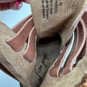 Free People US 9 EU 39 Jesse Cutout Strappy Platform Boots Brown Tan Heeled Boho thumbnail 12
