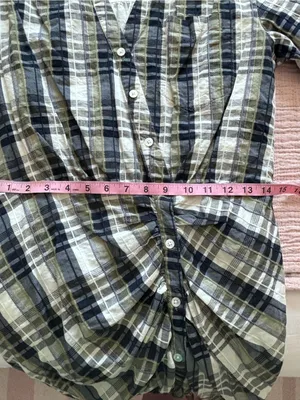 Veronica Beard Vilette Mini Shirt Dress Army Plaid size 8 thumbnail 7