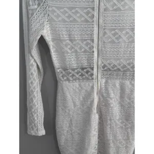 Windsor White Geometric Lace Long Sleeve Bodycon Mini Dress Womens Medium thumbnail 6