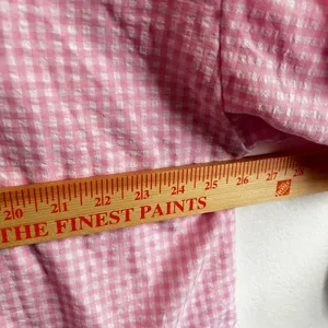 Pink Patchwork Cardigan Top‎ Womens XL Gingham Heart Pocket Cottagecore Milkmaid thumbnail 6