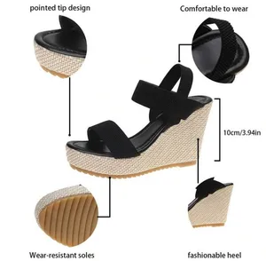SheIn Black wedge heels thumbnail 4