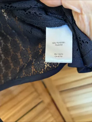 FINAL MARKDOWN Nina Leonard Dark Navy Floral Lace Open-Front Bolero XL thumbnail 4