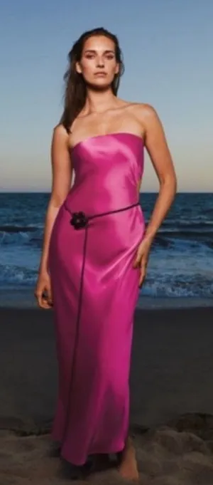 NEW Reformation Nevaeh Pink Slip Dress Medium thumbnail 1