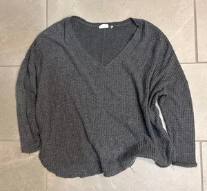 Out From Under Gray Waffle Knit Oversized Sweater Urban Outfitters M thumbnail 1