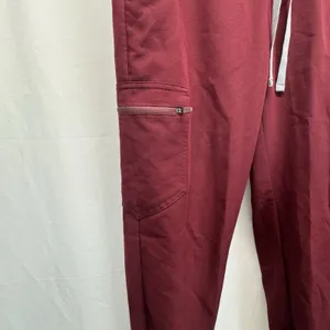 FIGS Scrub Pants Womens M Burgundy Technical Collection Cargo Nurse Jogger thumbnail 3