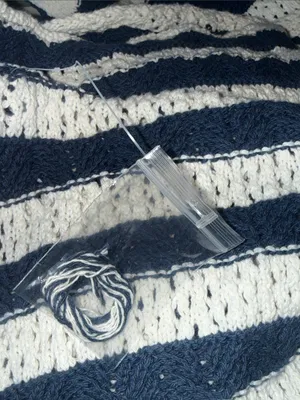 NEW Women Free- est by Free People Joan Fauxchet 2 PCS Set Striped XL Blue White thumbnail 5