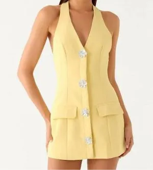 Peppermayo Jeanie Mini Dress - Yellow size 4 The Jeanie Mini Dress is bold and thumbnail 1