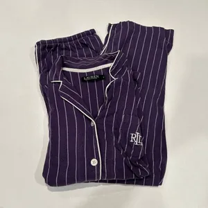 Lauren Ralph Lauren Purple Pinstripe Pajama Set Medium Sleepwear Lounge Set thumbnail 2